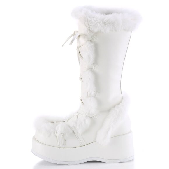 DEMONIA - CUBBY 311 White Platform Boots - Picture 3 of 4